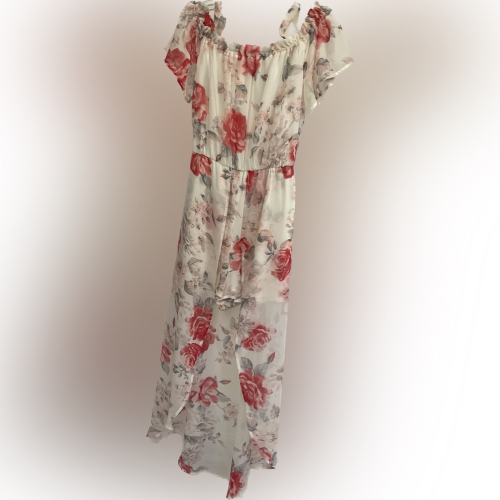 Floral Romper Dress flutter sleeves Cottagecore size M As U Wish